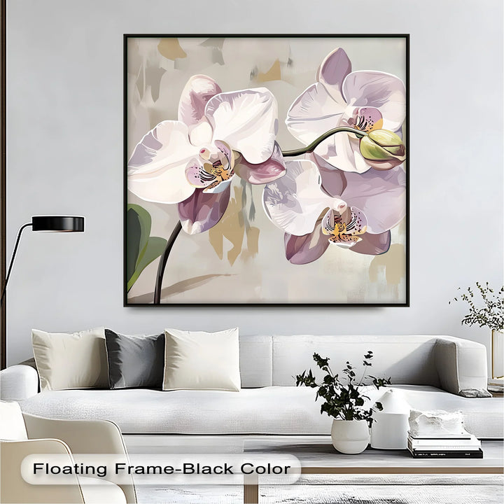 Orchid Grace – Soft White and Lavender Floral Canvas Wall Art - MyPhotoStation