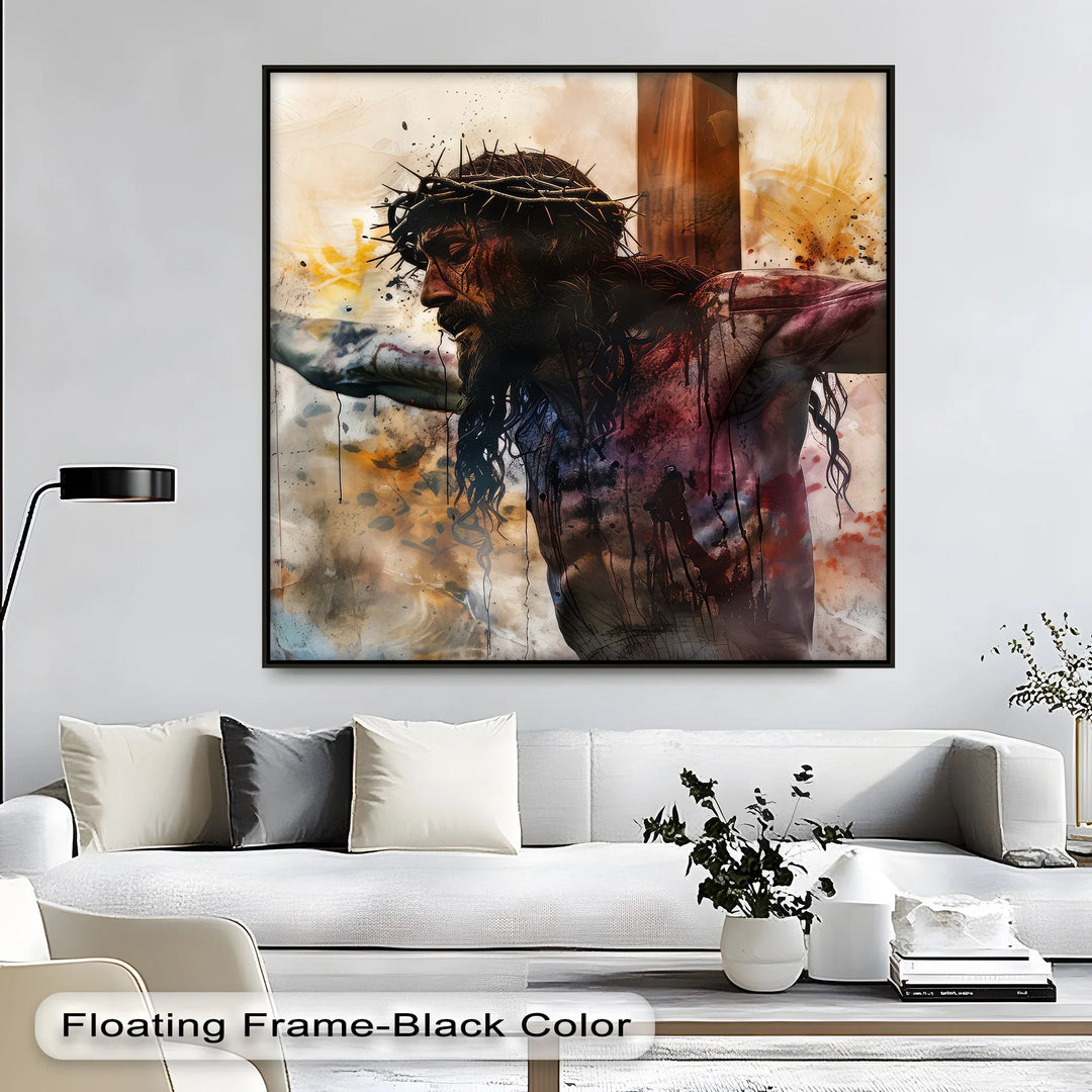 The Ultimate Sacrifice – Crown of Thorns Crucifixion Canvas Print