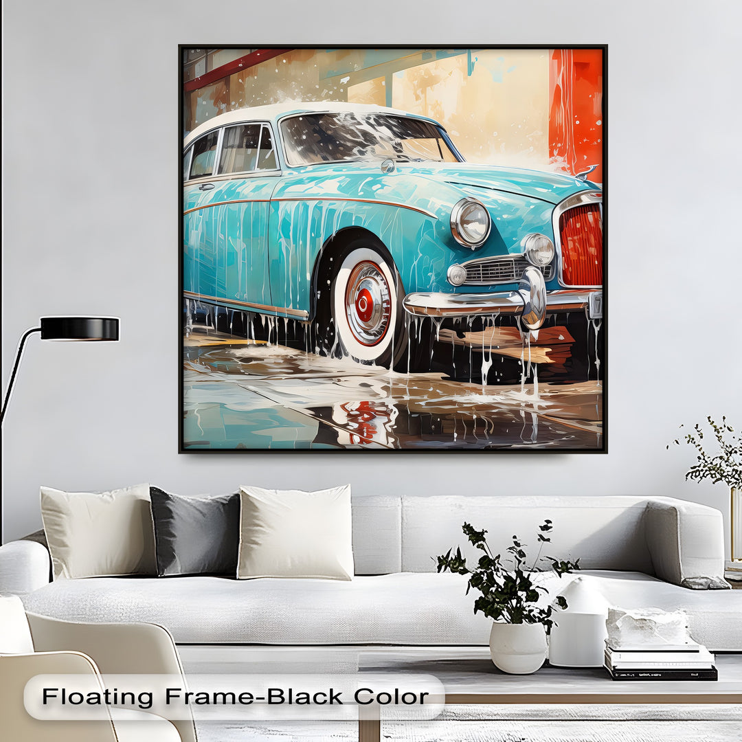 Aqua Shine – Car Canvas Print