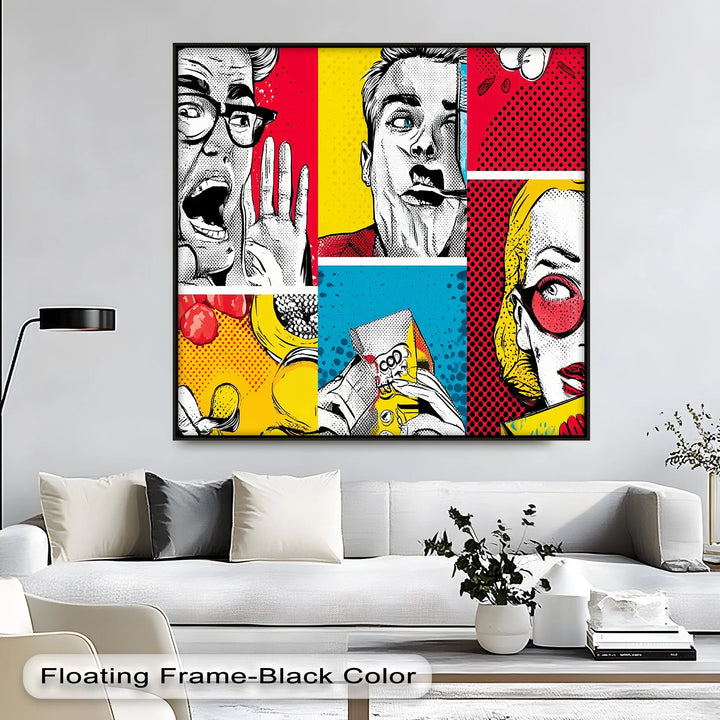 Pop Art Expressions – Comic Strip Style Canvas Print