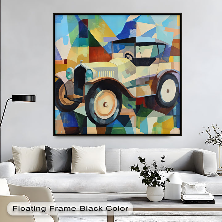 Geometric Vintage Car – Car Canvas Print