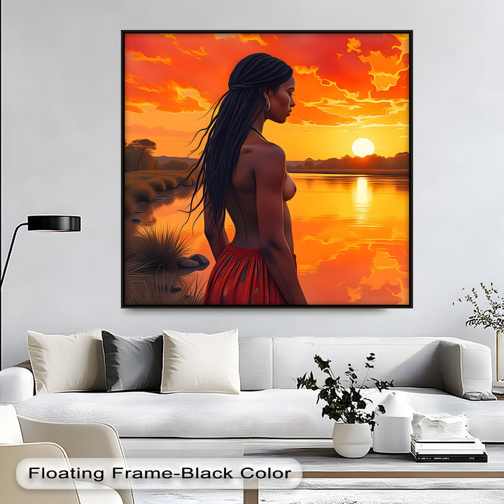 Golden Sunset Nude Woman – Erotic Canvas Art | Biggest Canvas