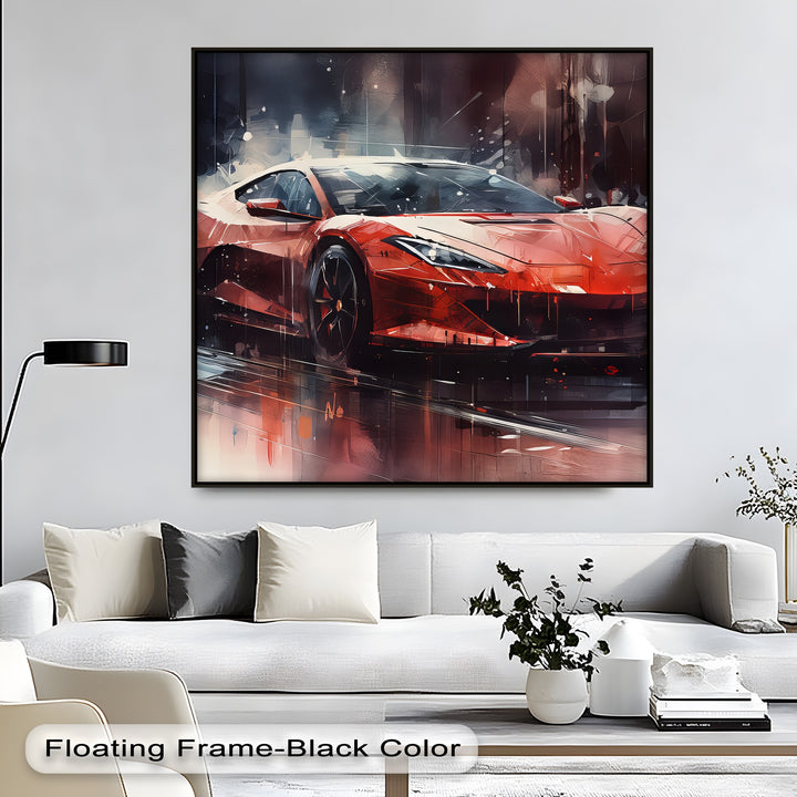 Hypercar in the Storm – Car Canvas Print