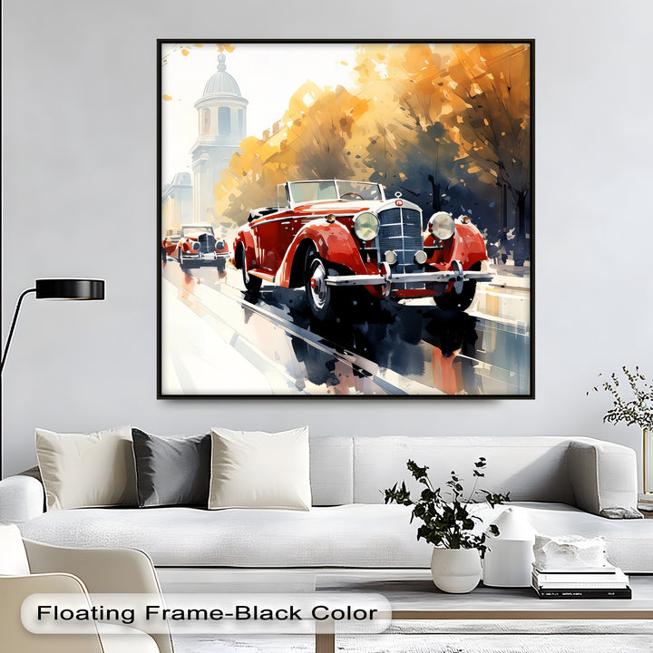 Autumn Drive Through Time – Car Canvas Print