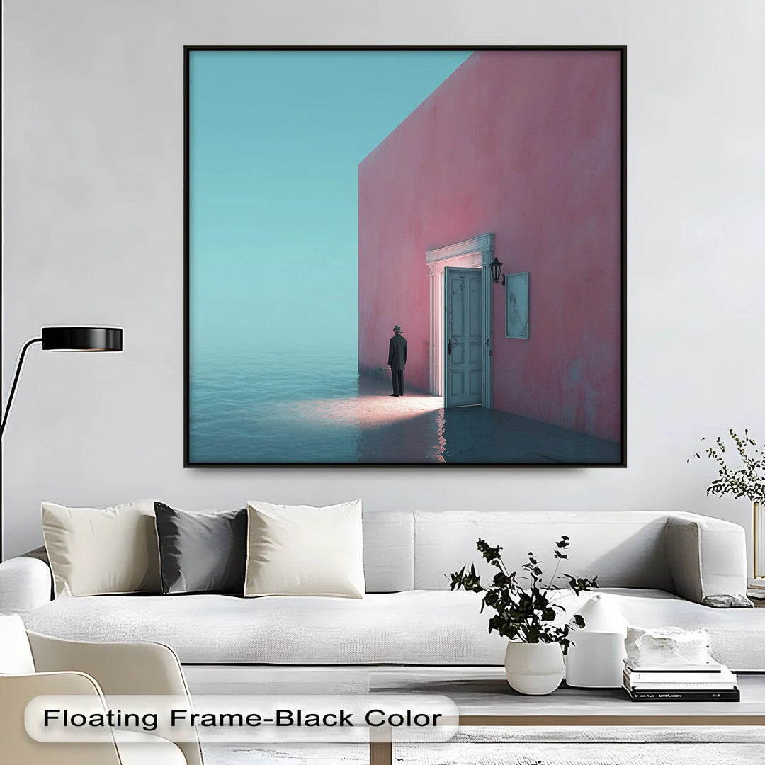 Surreal Doorway by the Sea – Minimalist Concept Canvas Print - MyPhotoStation