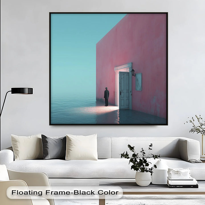 Surreal Doorway by the Sea – Minimalist Concept Canvas Print - MyPhotoStation