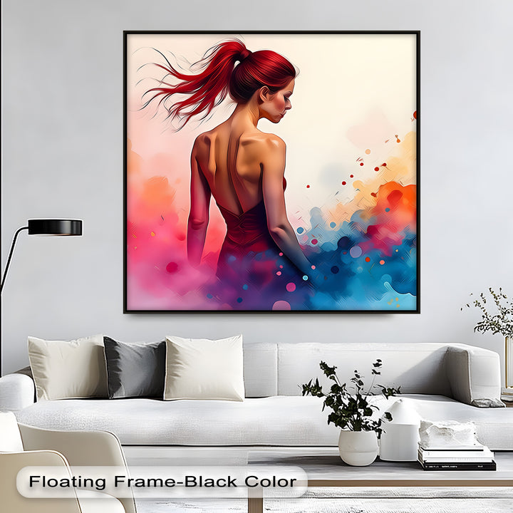 Crimson Flow – Abstract Woman Canvas Wall Art | Nude Art