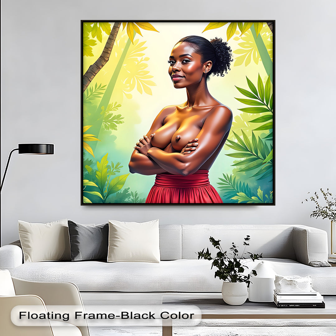 Confident Jungle Nude – Erotic Canvas Wall Art | Large Canvas Art