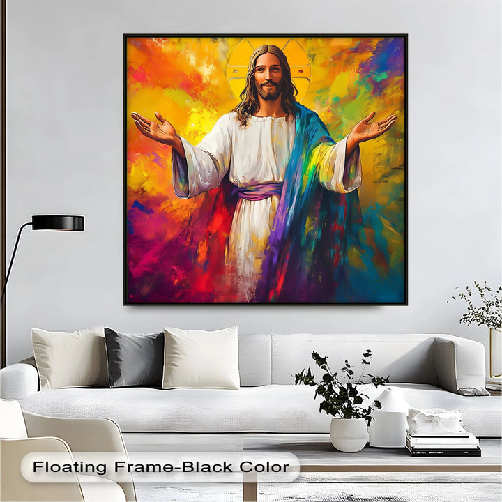 Divine Radiance – Jesus with Outstretched Arms Canvas Art - MyPhotoStation
