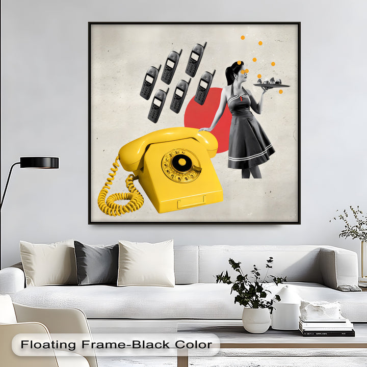 Dial & Serve – Retro Pop Art Telephone Canvas Print