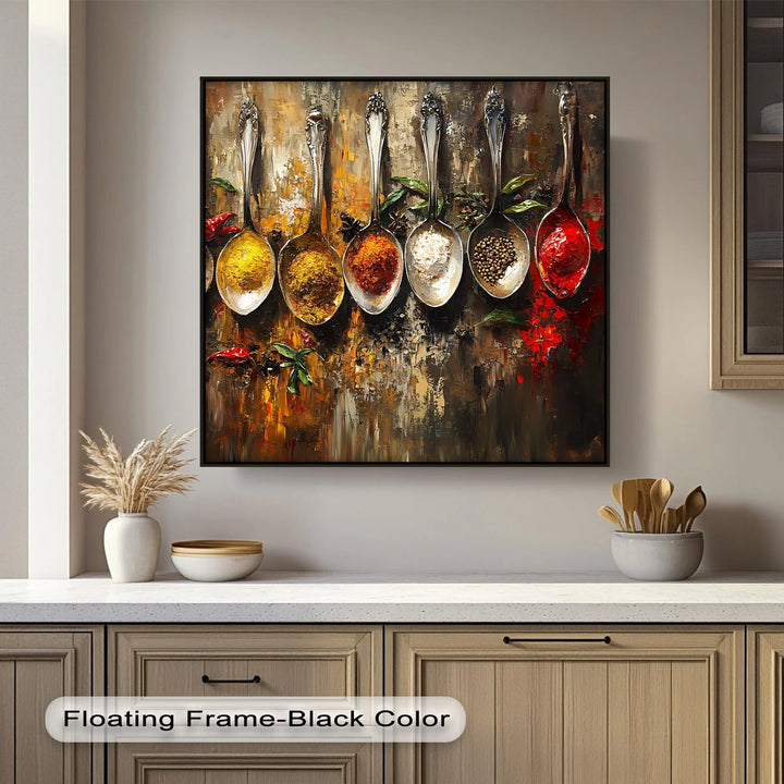 Spice Symphony – Colorful Spoons Kitchen Canvas Print - MyPhotoStation