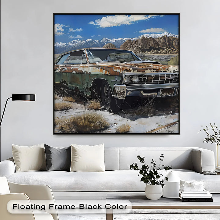 Rusted Chevy in Mountain Wilderness – Car Canvas Print