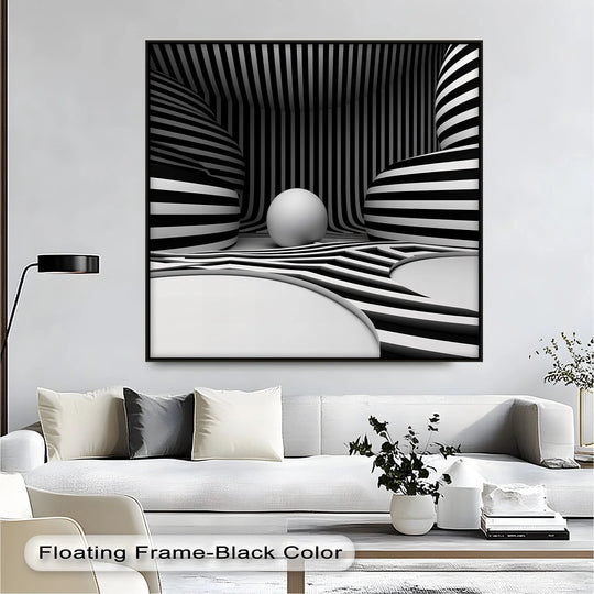 Monochrome Illusion Chamber – Black & White Canvas Print - MyPhotoStation