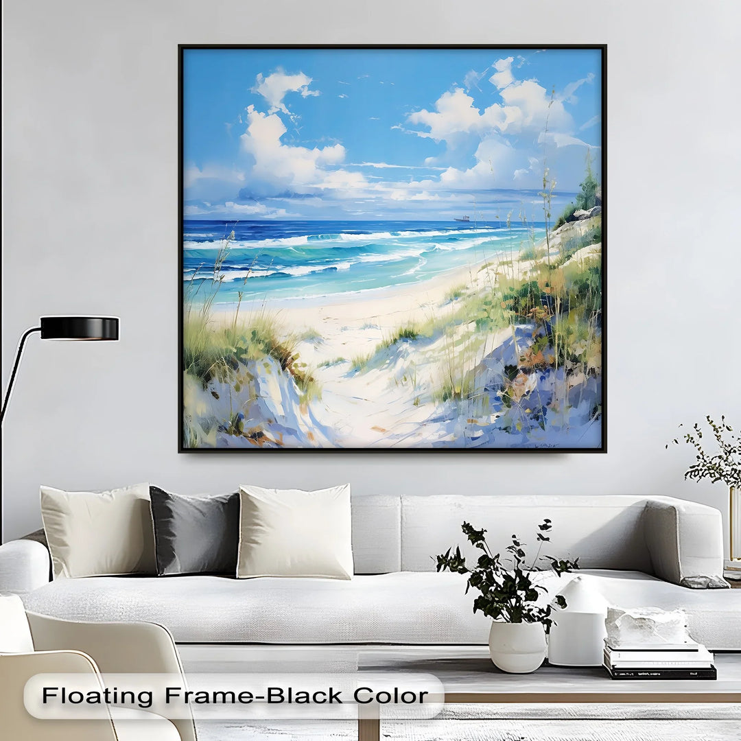 Coastal Calm – Tranquil Seaside Dunes Canvas Print - MyPhotoStation