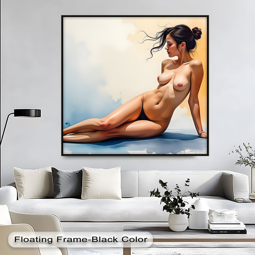 Reclining Nude in Soft Light – Erotic Canvas Wall Art | Naked Art