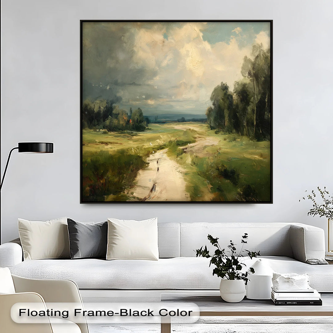 Storm on the Horizon – Romantic Countryside Landscape Canvas Print - MyPhotoStation