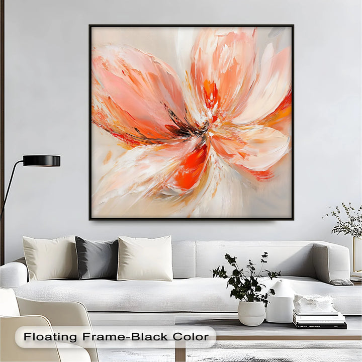 Floral Flame – Abstract Orange Flower Canvas Wall Art - MyPhotoStation