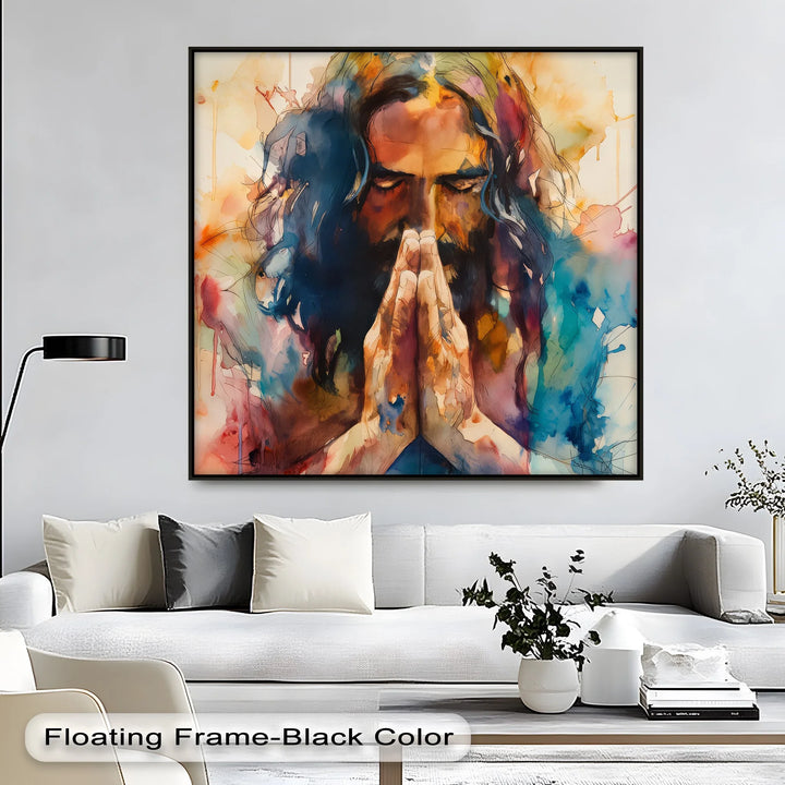 Sacred Stillness – Praying Jesus Canvas Print