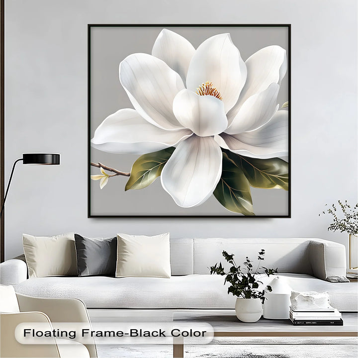 Magnolia Whisper – soft botanical canvas wall décor.


