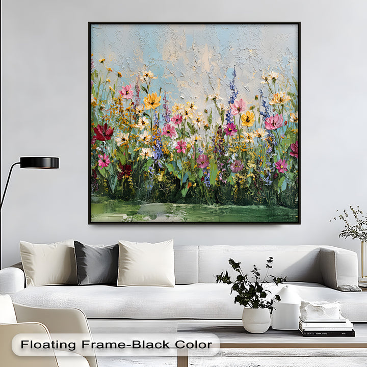 Blossoms in the Breeze – Colorful Wildflower Canvas Print