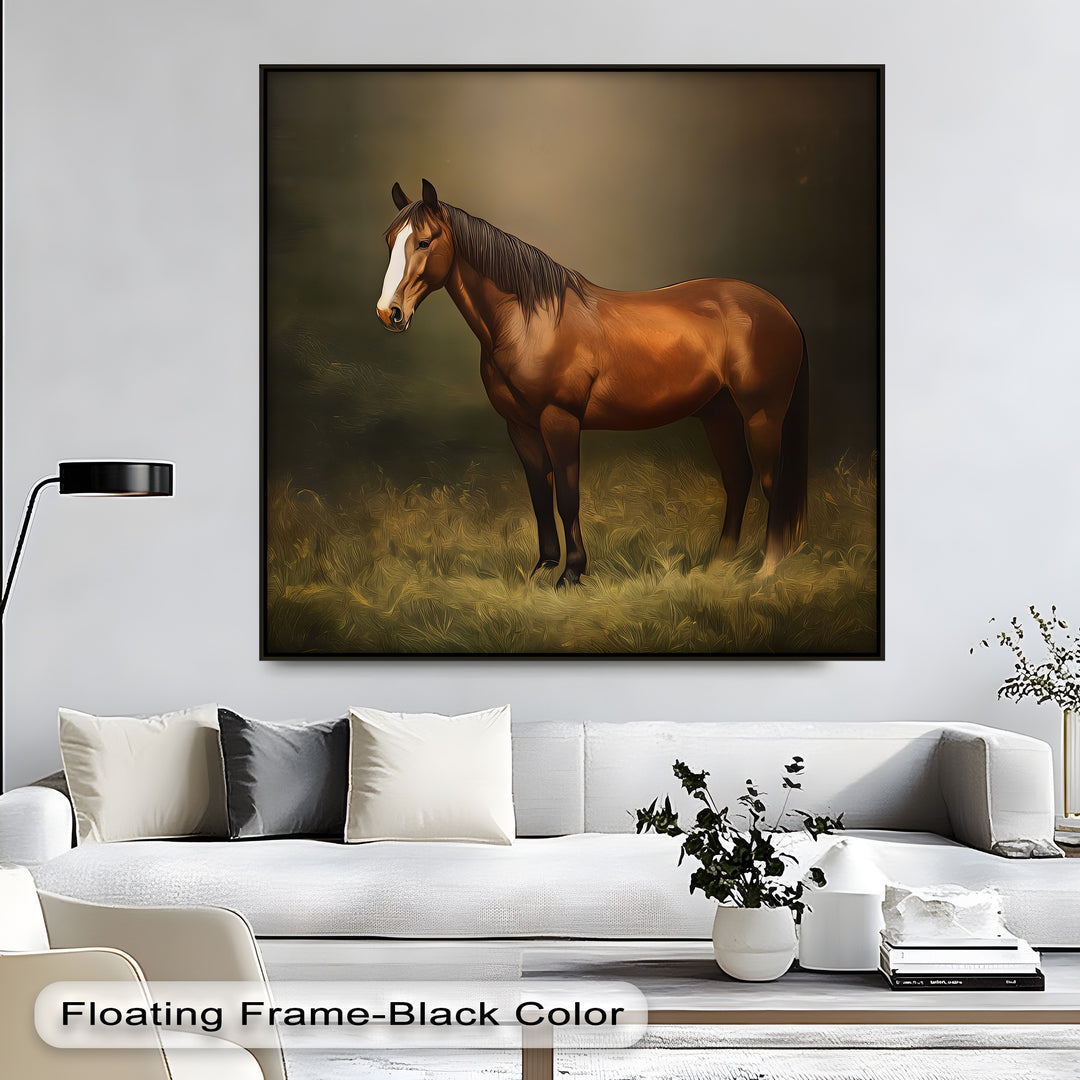 Majestic Brown Stallion – Regal Horse Canvas Wall Art