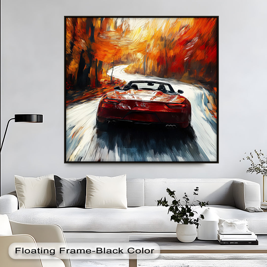 Autumn Roadster in Motion – Car Canvas Print