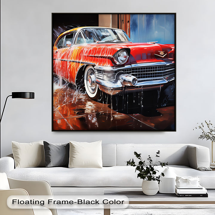 Classic Cadillac at the Car Wash – Car Canvas Print