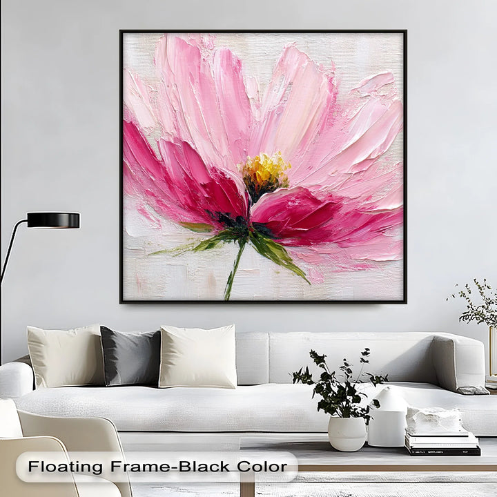 Blush Bloom – Textured Pink Floral Canvas Print - MyPhotoStation