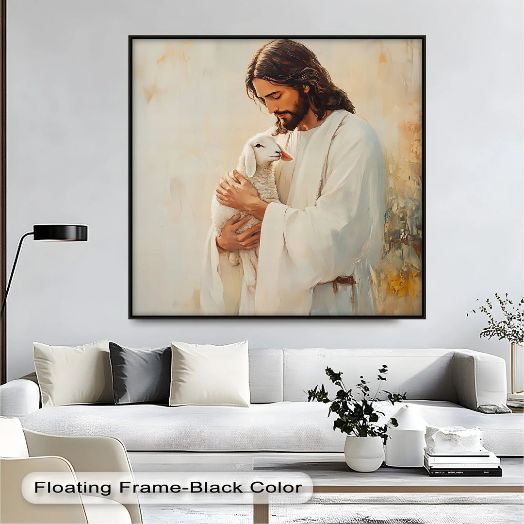 The Good Shepherd – Jesus Holding Lamb Canvas Print - MyPhotoStation