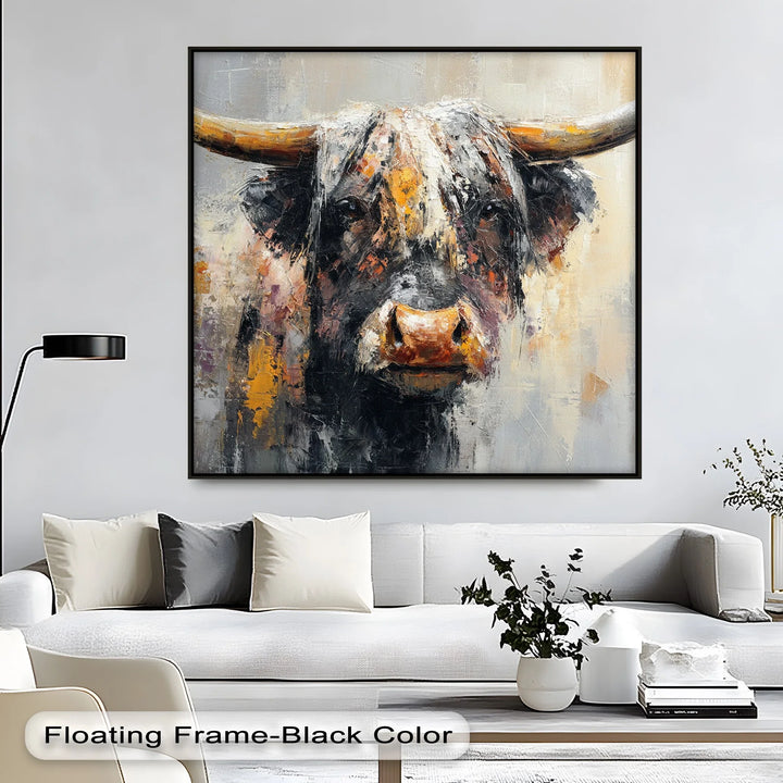 Rustic animal painting with thick impasto detailing

