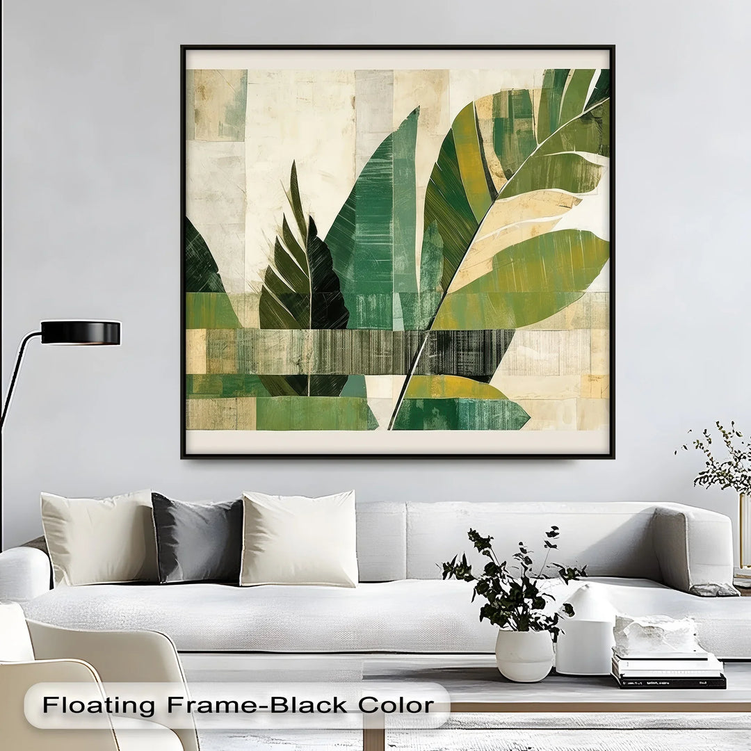 Tropical Geometry – Abstract Banana Leaf Canvas Print - MyPhotoStation