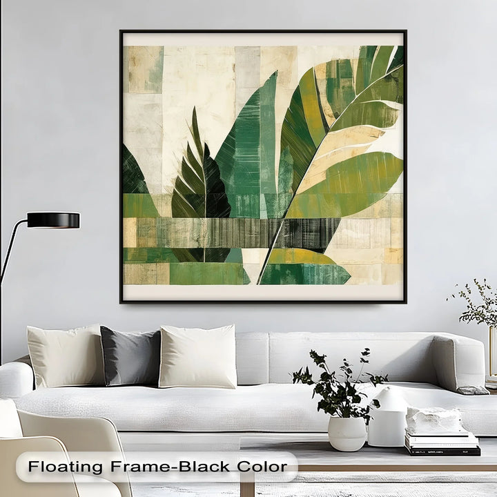 Tropical Geometry – Abstract Banana Leaf Canvas Print - MyPhotoStation