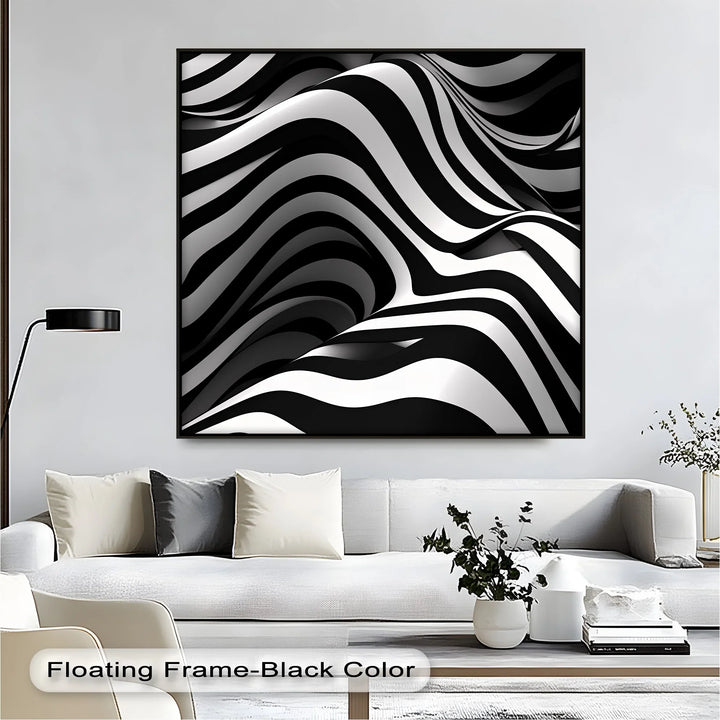 Liquid Rhythm – Abstract Flow Black & White Canvas Print - MyPhotoStation