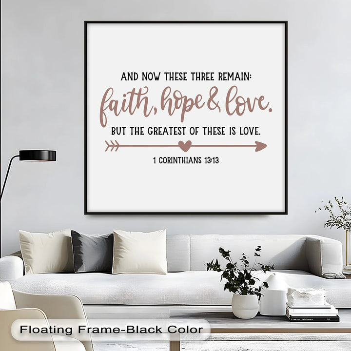 Faith, Hope & Love – 1 Corinthians 13:13 Christian Canvas Print - MyPhotoStation