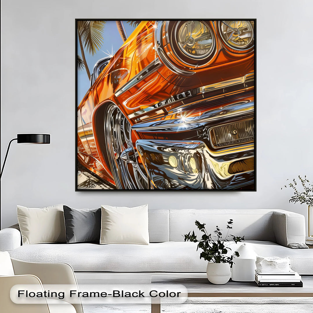 Classic Lowrider by the Beach - Car Canvas Print