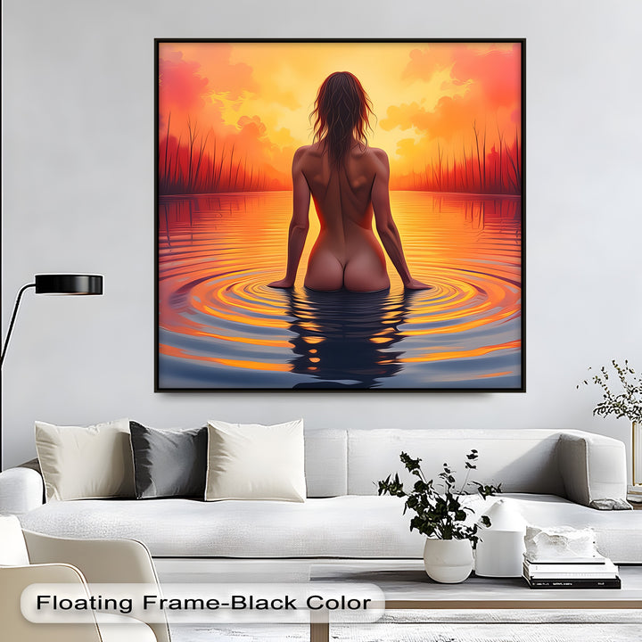 Eve at Dusk – Erotic Sunset Nude Canvas Wall Art | Sexy Art