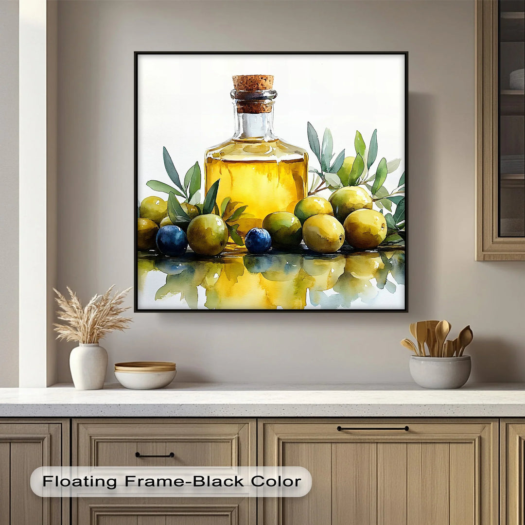Golden Essence – Olive Oil and Olives Kitchen Canvas Prints - MyPhotoStation