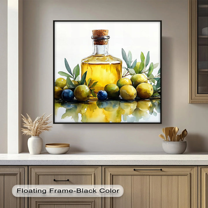 Golden Essence – Olive Oil and Olives Kitchen Canvas Prints - MyPhotoStation