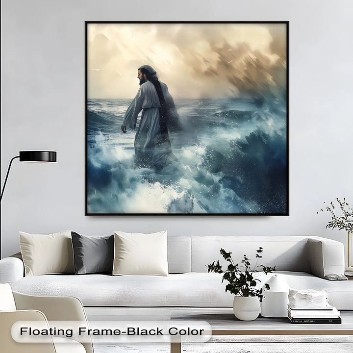 Walking on Water – Jesus on the Sea Canvas Print