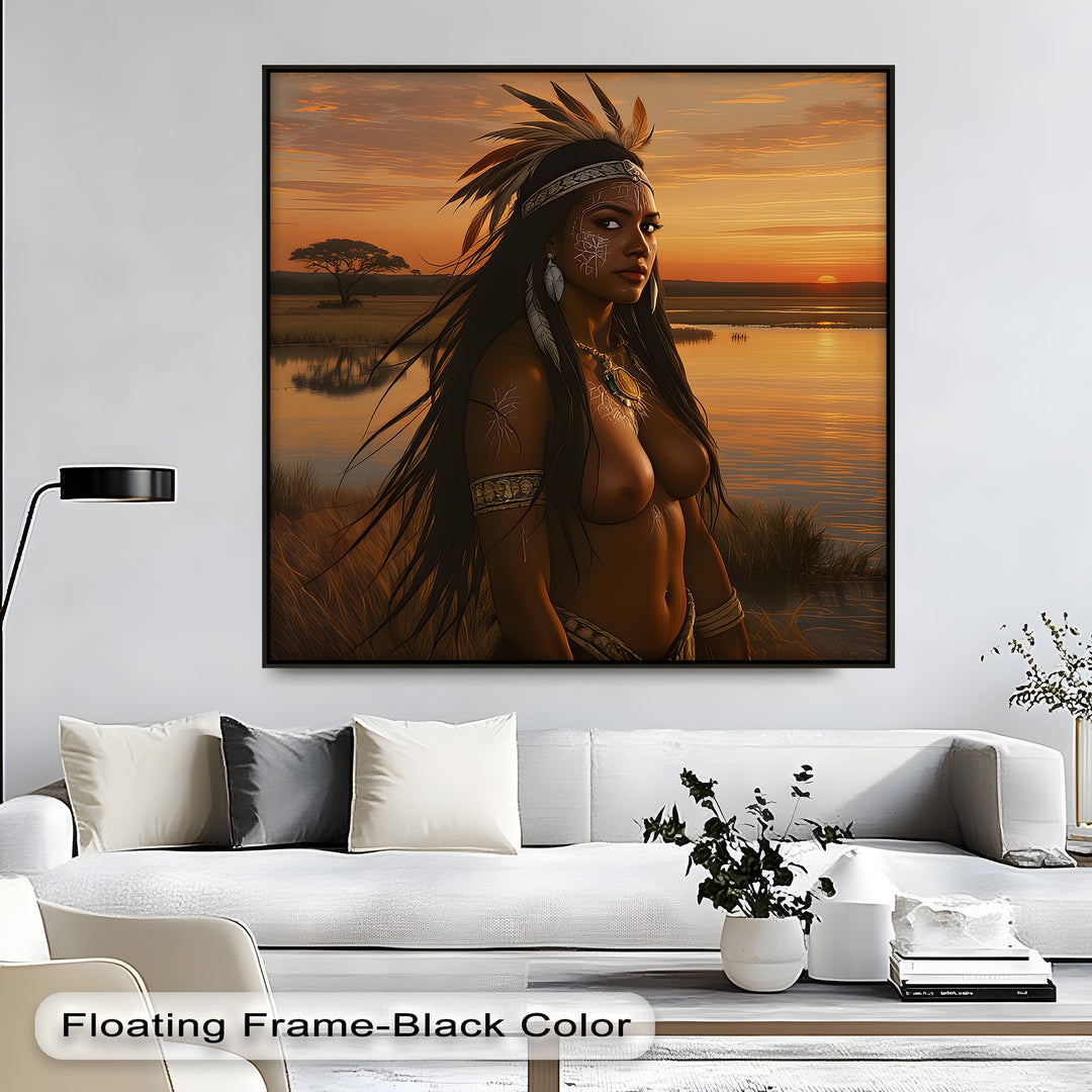 Savannah Muse – Tribal Sunset Erotic Canvas Wall Art | Nude Art