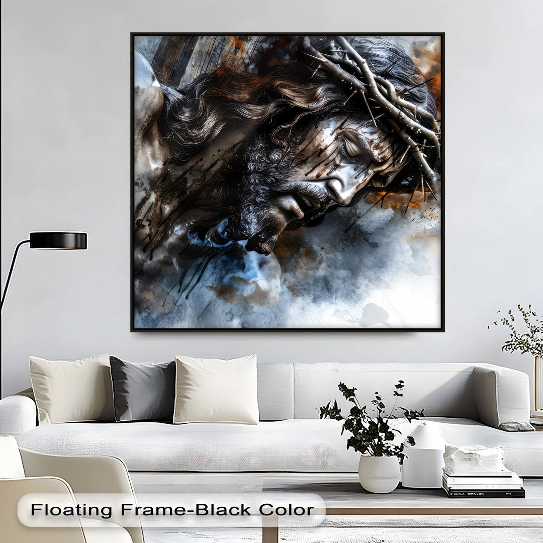 Silent Mercy – Jesus Crown of Thorns Close-Up Canvas Print