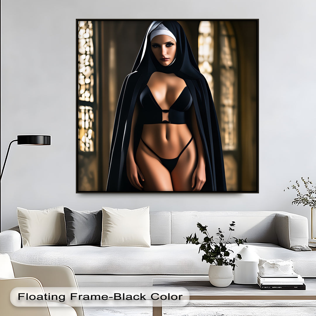 Veil of Temptation – Sexy Gothic Canvas Art | Erotic Wall Print