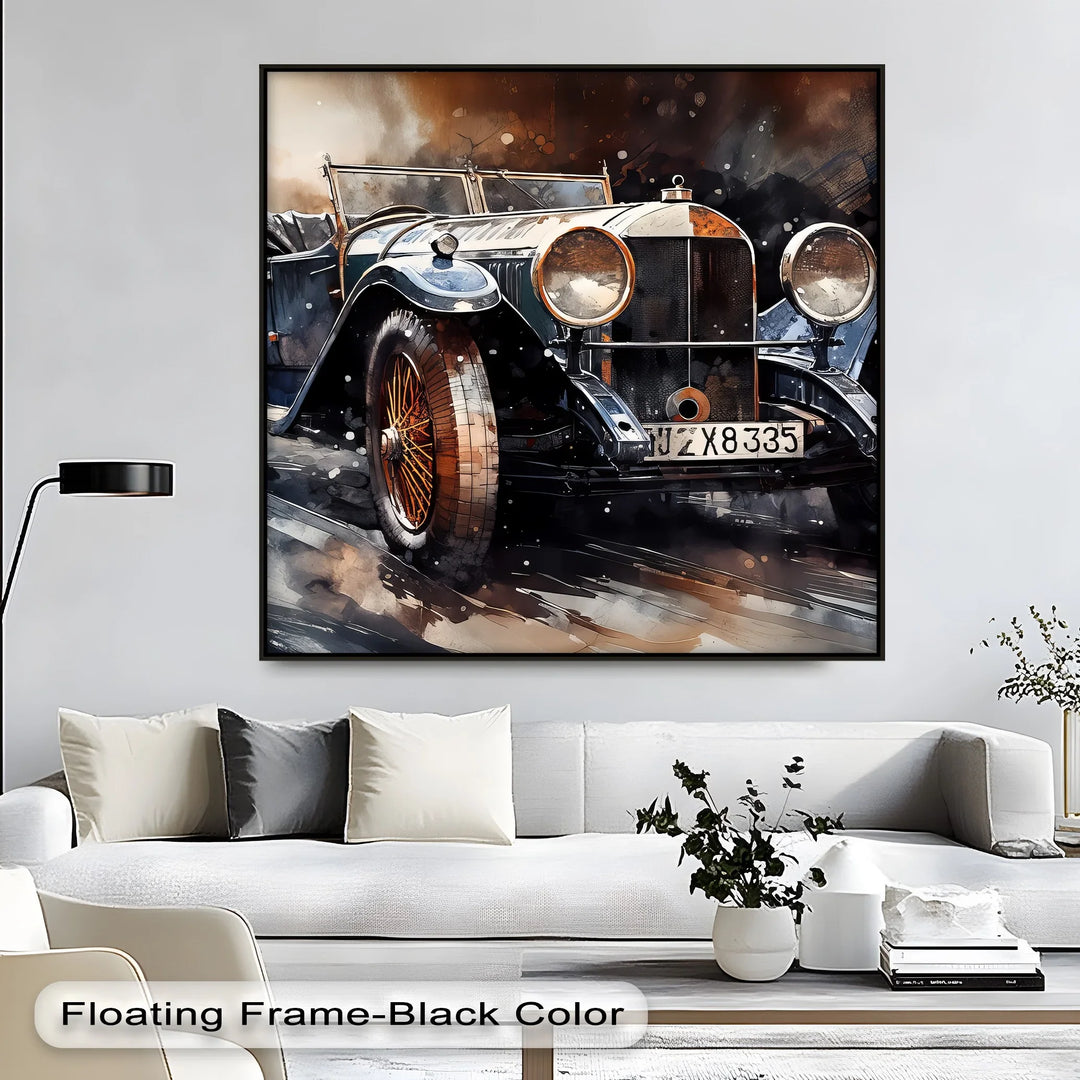 Classic Open-Top Blue Car – Car Canvas Print - MyPhotoStation