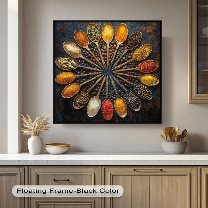 Spice Spoon Mandala – Vibrant Culinary Kitchen Canvas Prints - MyPhotoStation