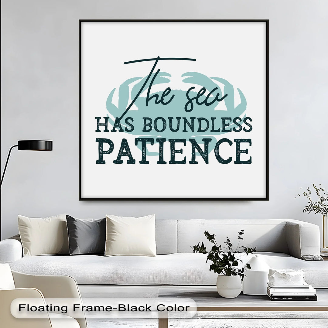 Boundless Patience – Inspirational Ocean Quote Canvas Print - MyPhotoStation