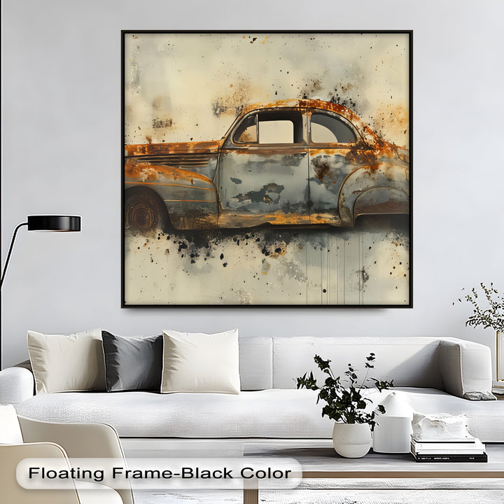 Rust & Revival – Abstract Vintage Car – Car Canvas Print - MyPhotoStation