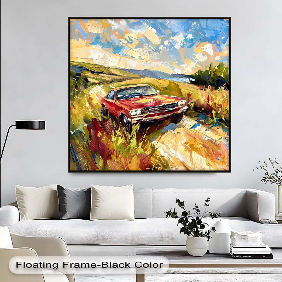 Red Muscle Car – Car Canvas Print
