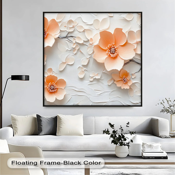 Petals in Porcelain – Delicate Peach Blossom Canvas Wall Art - MyPhotoStation