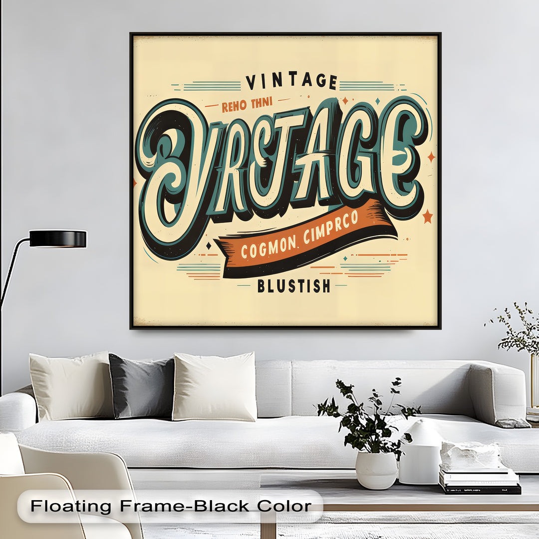 Vintage Lettering Blast – Retro Typography Canvas Print
