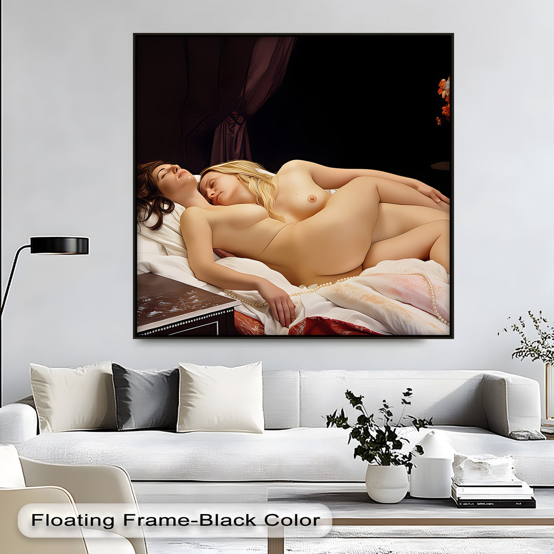 Lovers in Repose – Erotic Couple Canvas Print | Horizontal Bedroom Art